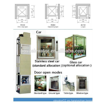 100KGS CheapFood Elevador Ascensor Dumbwaiter, Ascensor de cocina de alimentos, Hotel Electric Dumbwaiter, Restaurante Ascensor Ascensor Dumbwaiter